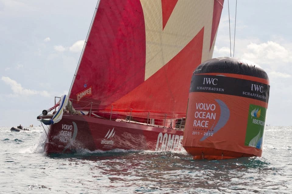 2011 Volvo Ocean Race fleet at sea