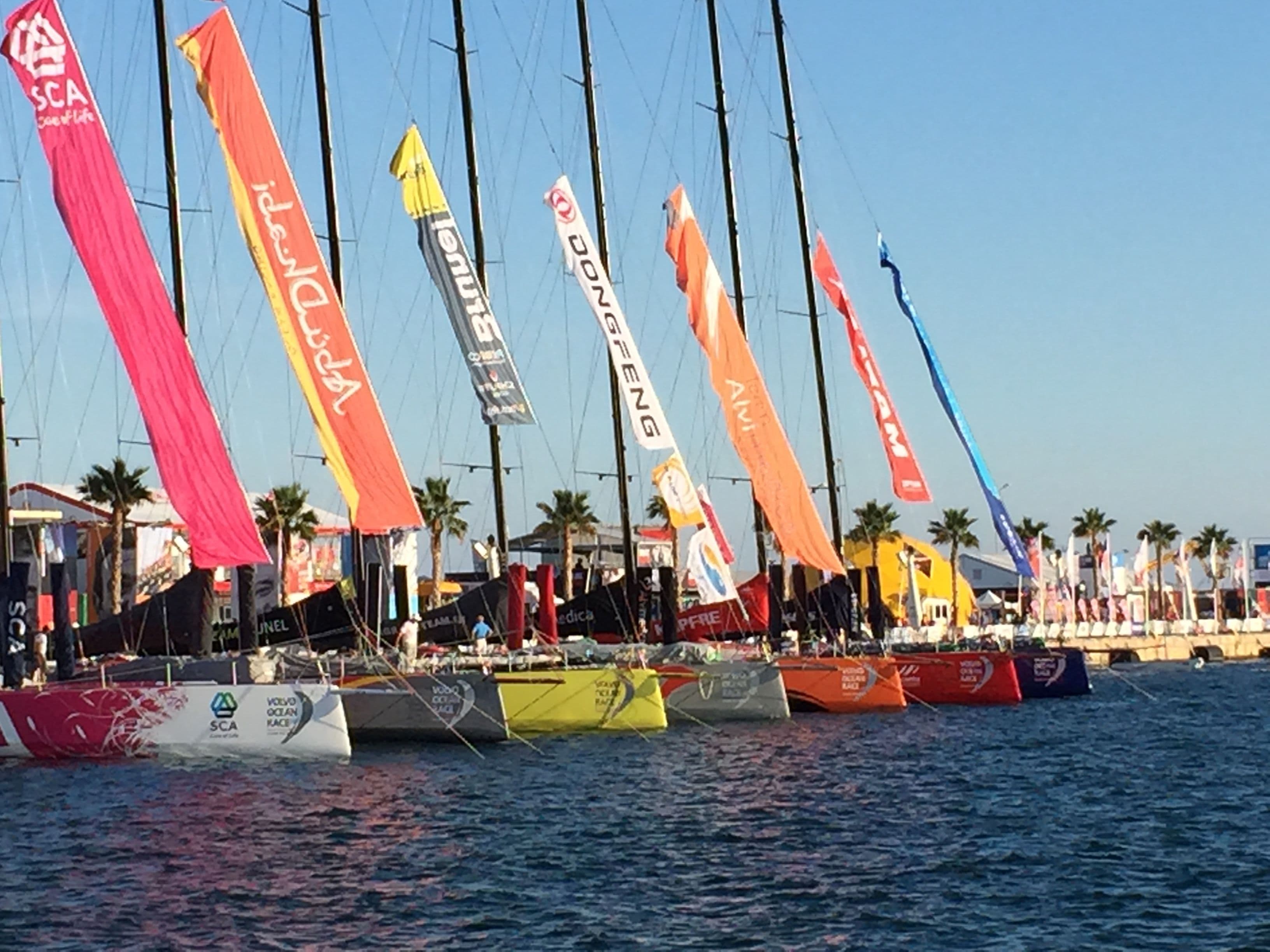 Boats following the 2014 Volvo Ocean Race