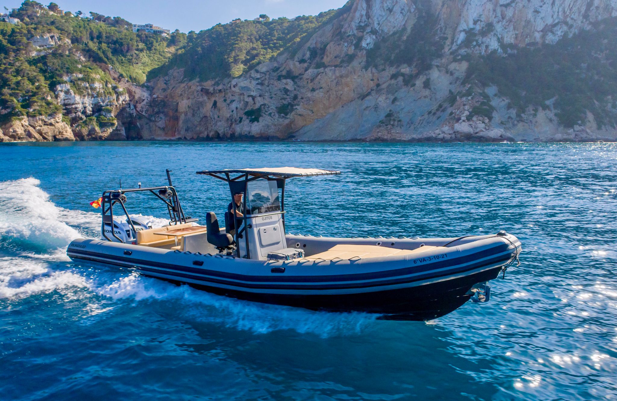 Premium RIB underway along the Mediterranean coast