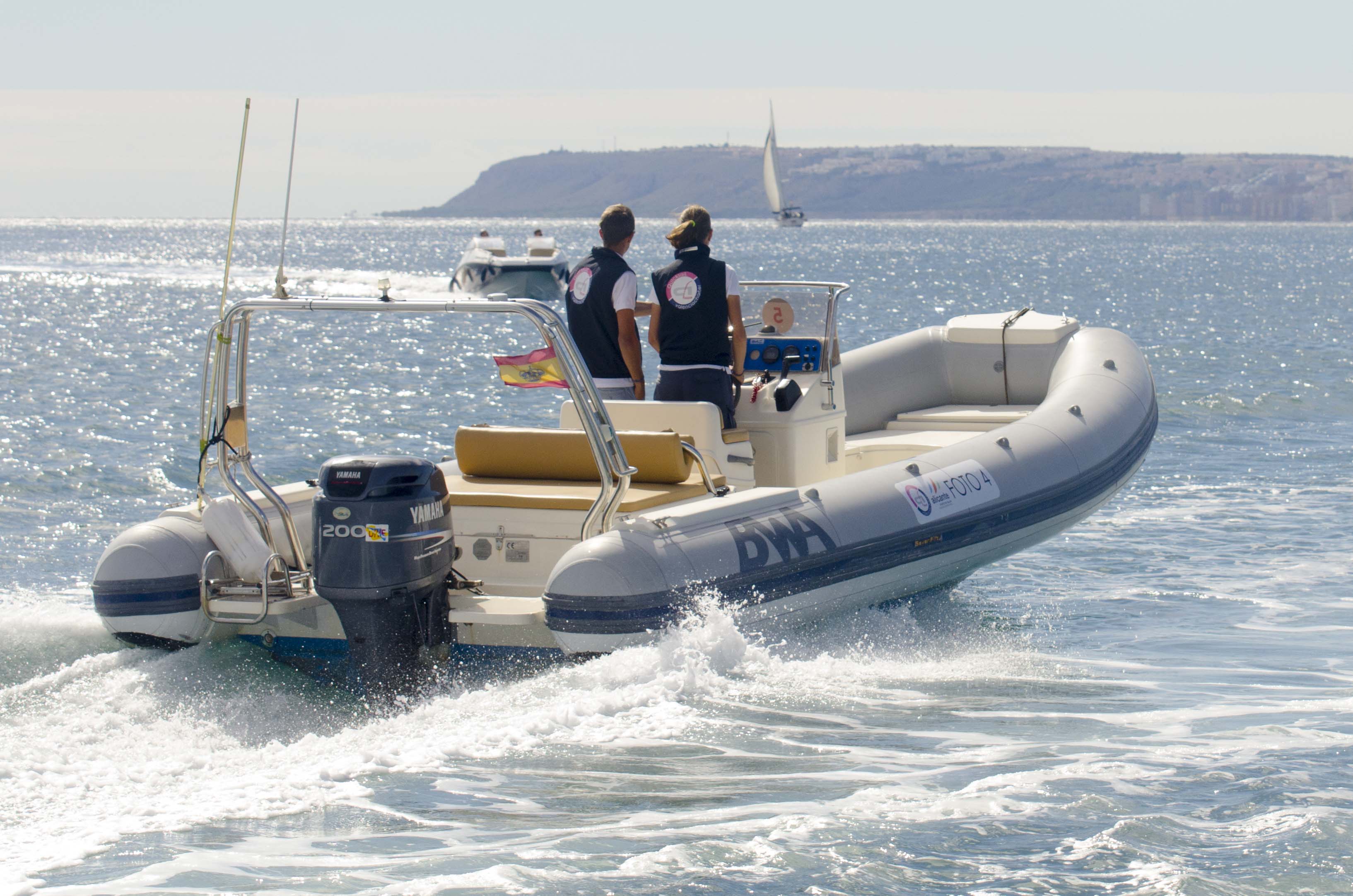 Support RIB underway with professional crew