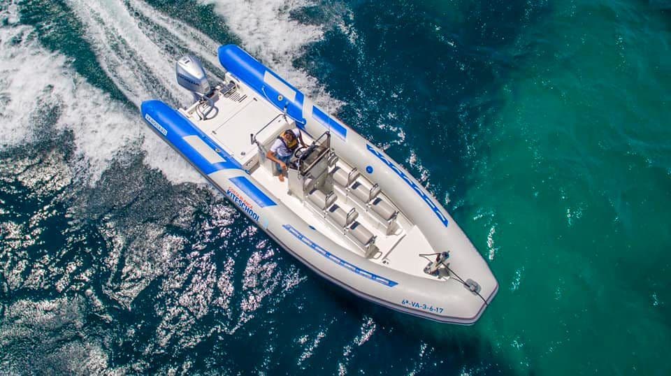 Semi-rigid RIB at full speed